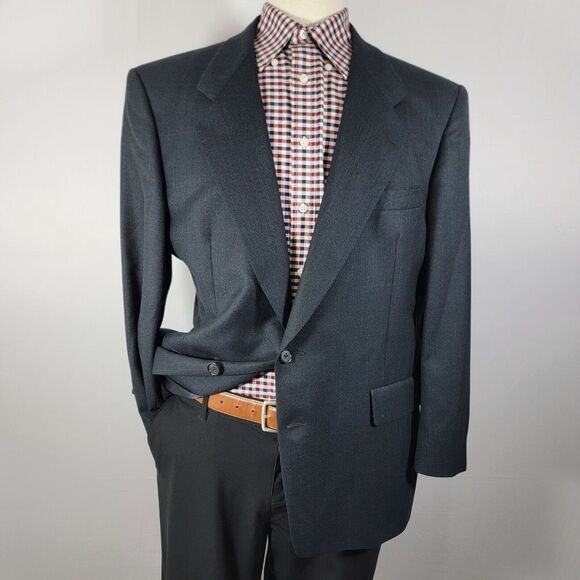 Hart‎ Schaffner Marx Softly Tailored Men's Sport Coat Blazer Two Button Navy 43S - Picture 1 of 16